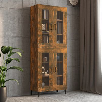 vidaXL Hanging Wall Cabinet Smoked Oak 69.5x34x90 cm