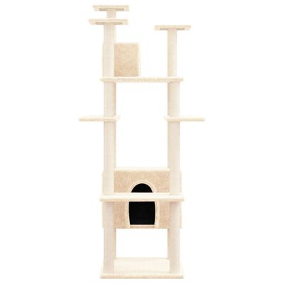 vidaXL Cat Tree with Sisal Scratching Posts Cream 162 cm