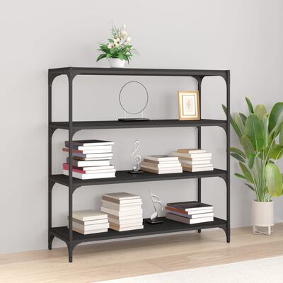 vidaXL Book Cabinet Black 100x33x100 cm Engineered Wood and Steel