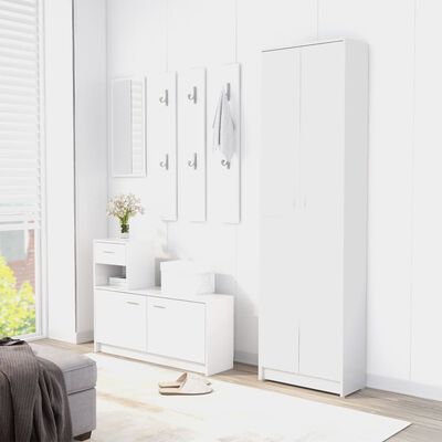 vidaXL Hallway Wardrobe White 55x25x189 cm Engineered Wood