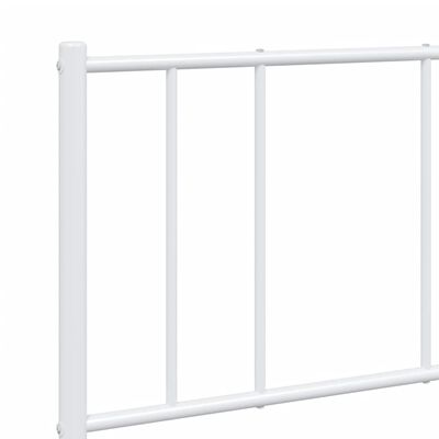 vidaXL Metal Bed Frame without Mattress with Footboard White 135x190 cm Double