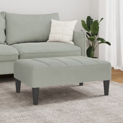 vidaXL Footstool Light Grey 77x55x31 cm Velvet