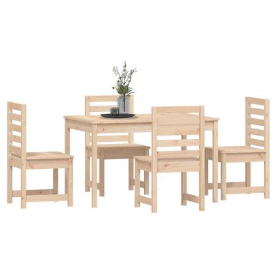 vidaXL 5 Piece Garden Dining Set Solid Wood Pine