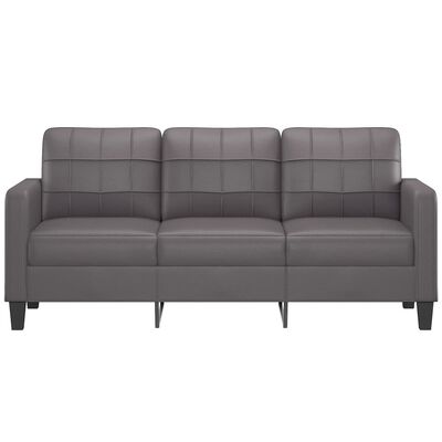 vidaXL 3-Seater Sofa Grey 180 cm Faux Leather