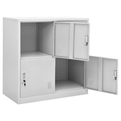 vidaXL Locker Cabinets 5 pcs Light Grey 90x45x92.5 cm Steel