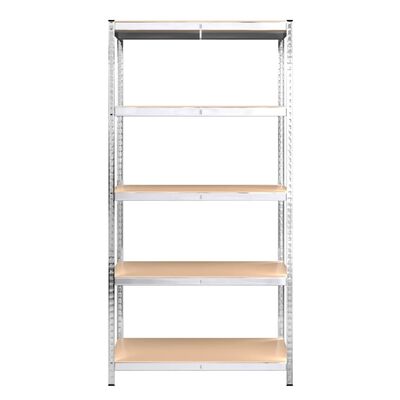 vidaXL 5-Layer Shelves 3 pcs Silver Steel&Engineered Wood