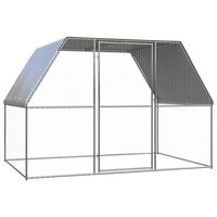 vidaXL Chicken Cage Silver and Grey 3x2x2 m Galvanised Steel