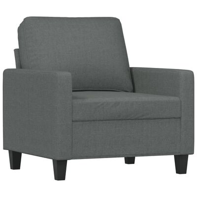 vidaXL Sofa Chair with Footstool Dark Grey 60 cm Fabric