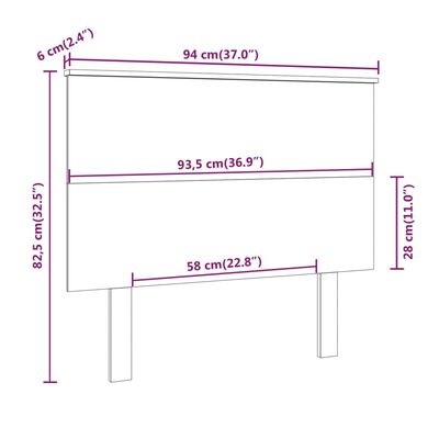 vidaXL Bed Headboard 94x6x82.5 cm Solid Wood Pine