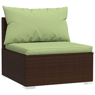 vidaXL 12 Piece Garden Lounge Set with Cushions Poly Rattan Brown