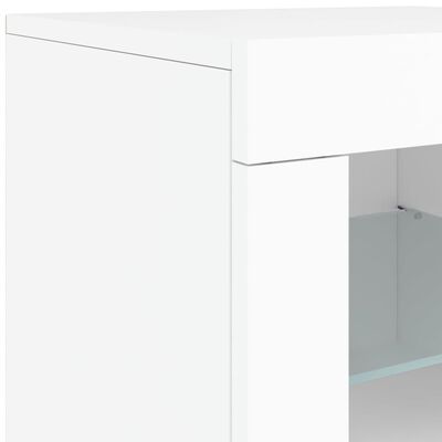 vidaXL Sideboard with LED Lights White 202x37x67 cm