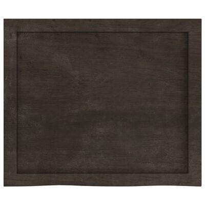 vidaXL Bathroom Countertop Dark Brown 60x50x(2-4) cm Treated Solid Wood