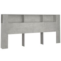 vidaXL Headboard Cabinet Concrete Grey 220x18.5x104.5 cm