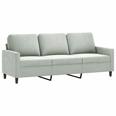 vidaXL 3-Seater Sofa Light Grey 180 cm Velvet