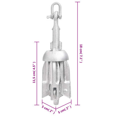 vidaXL Folding Anchor Silver 0.7 kg Malleable Iron