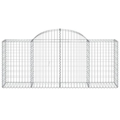 vidaXL Arched Gabion Baskets 3 pcs 200x50x80/100 cm Galvanised Iron