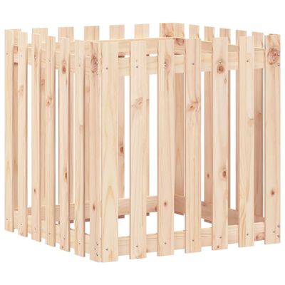 vidaXL Garden Planter with Fence Design 70x70x70 cm Solid Wood Pine