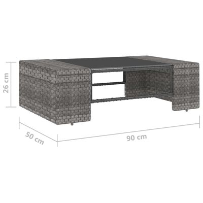 vidaXL 2 Piece Garden Lounge Set Poly Rattan Grey