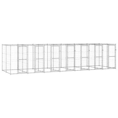 vidaXL Outdoor Dog Kennel Galvanised Steel 16.94 m²