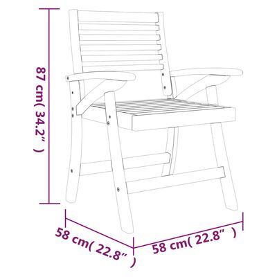 vidaXL Garden Chairs 4 pcs 58x58x87 cm Solid Wood Acacia