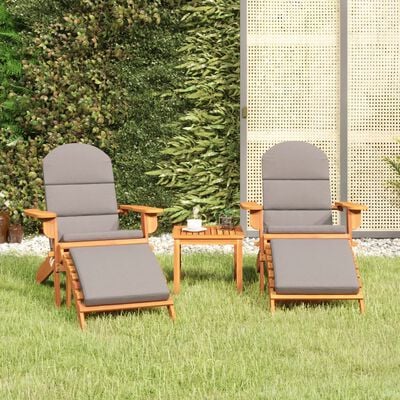 vidaXL 3 Piece Adirondack Garden Lounge Set Solid Wood Acacia