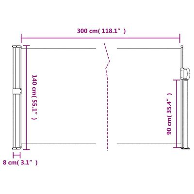 vidaXL Retractable Side Awning Anthracite 140x300 cm