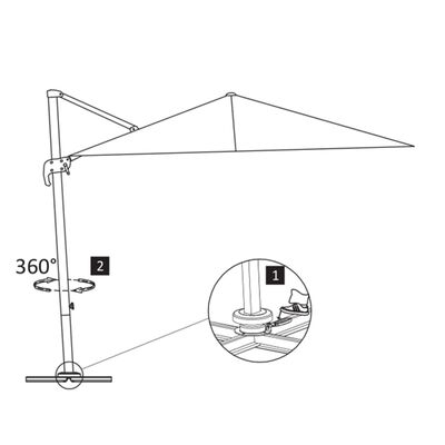 vidaXL Garden Parasol with Portable Base Taupe