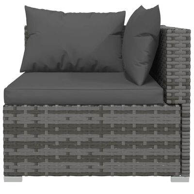 vidaXL 5 Piece Garden Lounge Set with Cushions Poly Rattan Grey