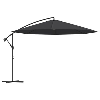 vidaXL Cantilever Garden Parasol with Aluminium Pole 350 cm Black