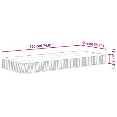 vidaXL Bonnell Spring Mattress Medium 90x190 cm Single Size