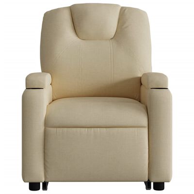 vidaXL Stand up Massage Recliner Chair Cream Fabric