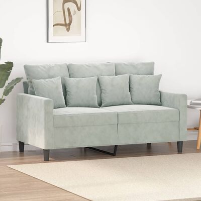 vidaXL 2-Seater Sofa Light Grey 120 cm Velvet