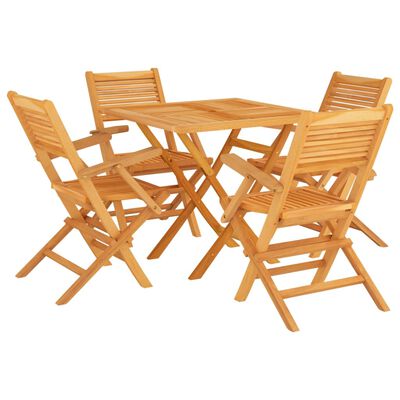 vidaXL 5 Piece Garden Dining Set Solid Wood Teak