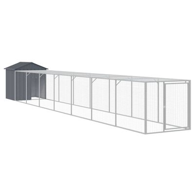 vidaXL Chicken Cage with Run Anthracite 117x813x123 cm Galvanised Steel