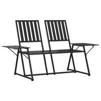 vidaXL 2-Seater Garden Bench 165 cm Black Steel