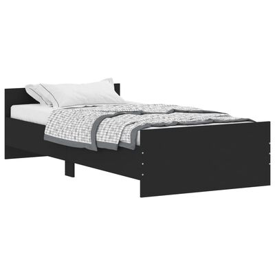 vidaXL Bed Frame without Mattress Black 90x190 cm Single Engineered Wood