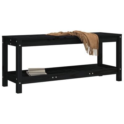 vidaXL Garden Bench Black 108x35x45 cm Solid Wood Pine