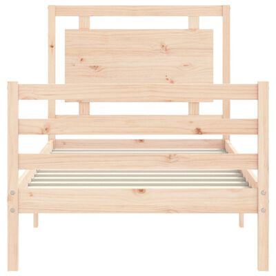 vidaXL Bed Frame without Mattress Single Solid Wood