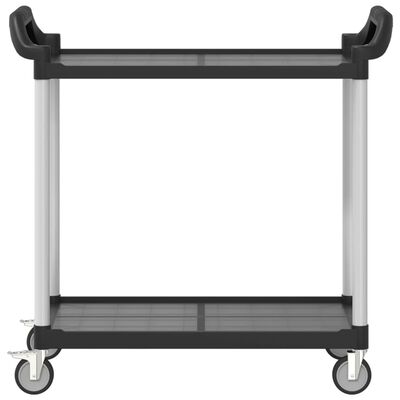 vidaXL 2-Tier Trolley Black 99x50x97 cm Aluminium