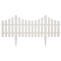 vidaXL White Lawn Divider 17 pcs / 10 m