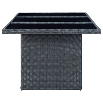 vidaXL 7 Piece Outdoor Dining Set with Cushions Poly Rattan Dark Grey