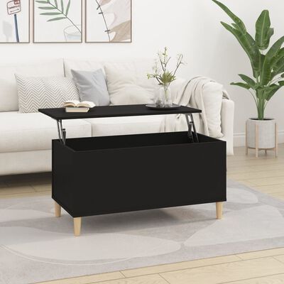 vidaXL Coffee Table Black 90x44.5x45 cm Engineered Wood