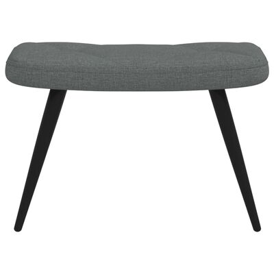 vidaXL Relaxing Chair with a Stool Dark Grey Fabric