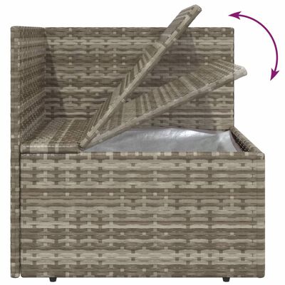 vidaXL 8 Piece Garden Lounge Set with Cushions Grey Poly Rattan