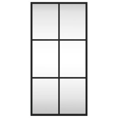 vidaXL Wall Mirror Black 30x60 cm Rectangle Iron