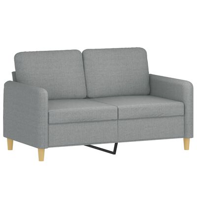 vidaXL 2-Seater Sofa with Throw Pillows Light Grey 120 cm Fabric