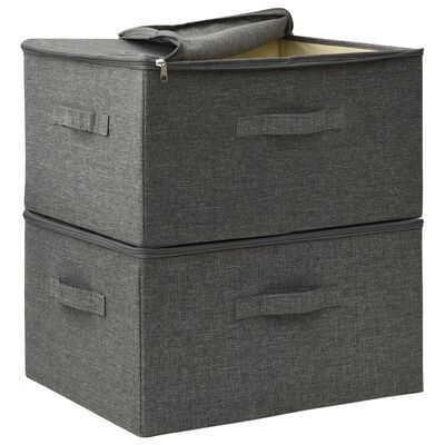 vidaXL Storage Boxes 2 pcs Fabric 43x34x23 cm Anthracite