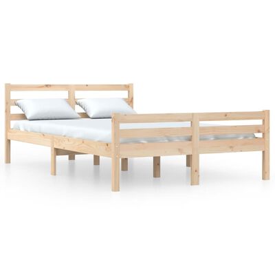 vidaXL Bed Frame without Mattress Solid Wood 135x190 cm Double