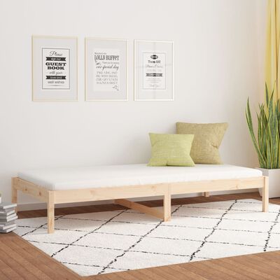 vidaXL Day Bed without Mattress 90x190 cm Single Single Solid Wood Pine