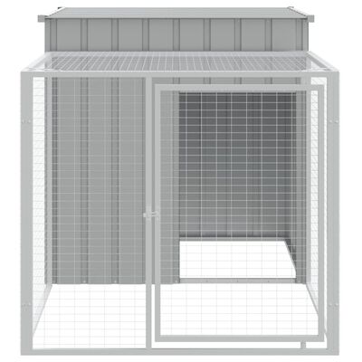 vidaXL Chicken Cage with Run Light Grey 110x201x110 cm Galvanised Steel